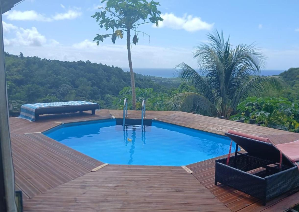 Chambre Chez L'Habitant Avec Piscine Privative Et Vue Panoramique Sur La Mer Des Caraibes Desmarinieres Ngoại thất bức ảnh